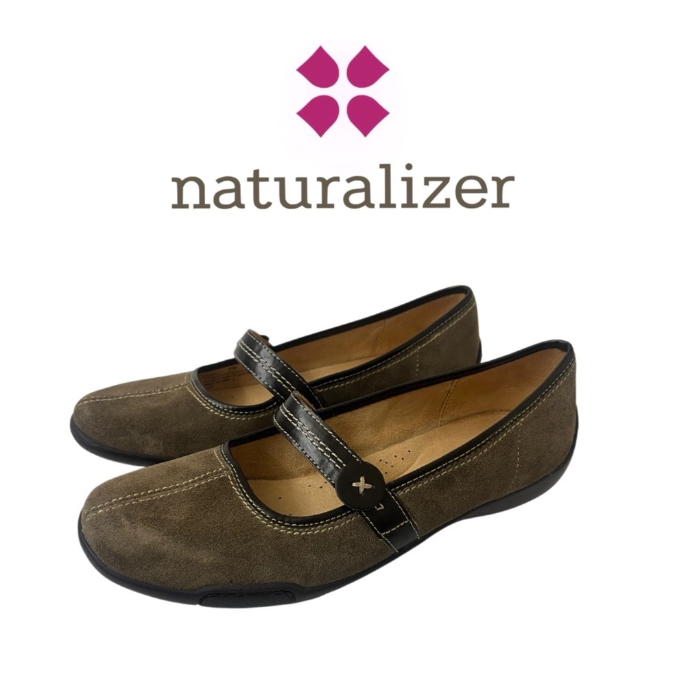 Naturalizer Women's Taupe Suede Mary Jane Flats (9M)